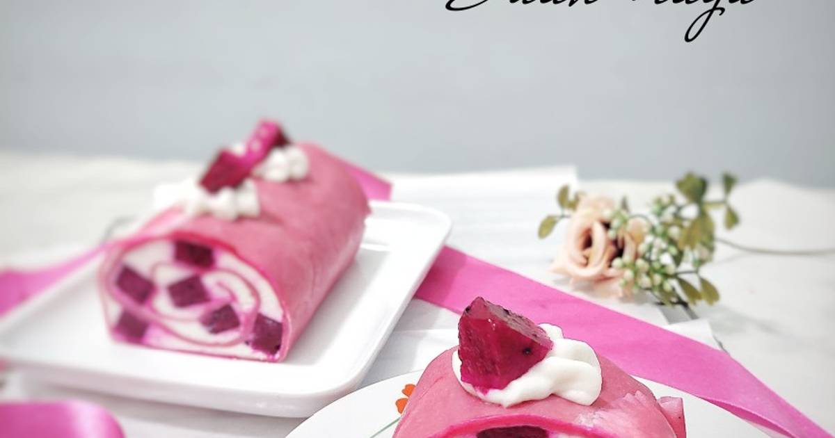 Resep Towel Crepe Roll Cake Buah Naga Oleh Laily Agustien