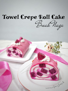 Foto resep Towel Crepe Roll Cake Buah Naga