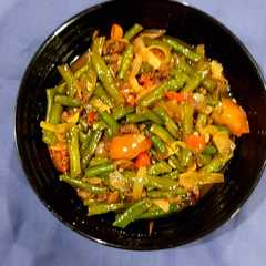 A picture of Tumis kacang panjang daging giling.