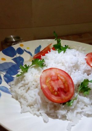 A picture of Boiled white rice.