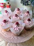 Cupcakes de frambuesa sin gluten