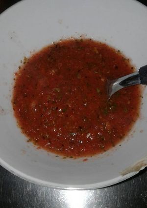 Una foto de Salsa para pizza express