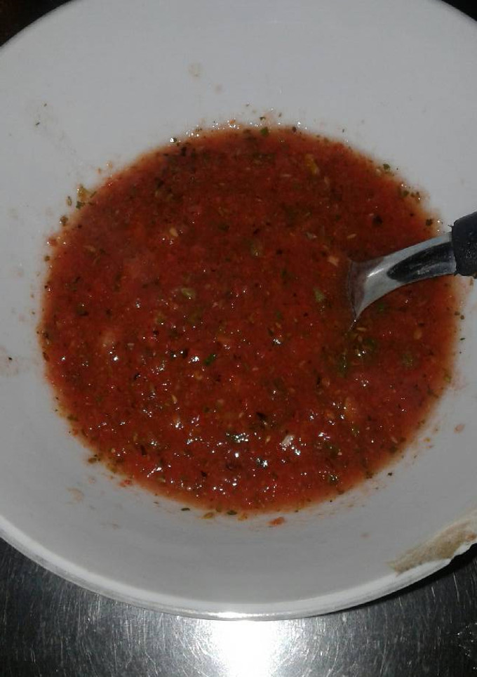 Una foto de Salsa para pizza express