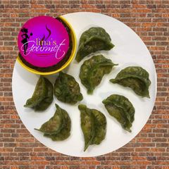 A picture of Veg spinach momos.