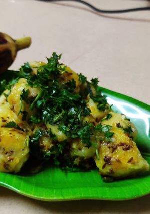 A picture of Ripe banana Sabji.