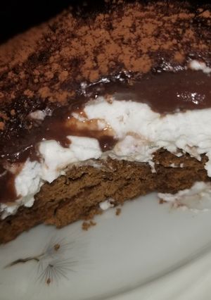 صورة لوصفة كيكة الايس كريم السهلة جدا🍦❤