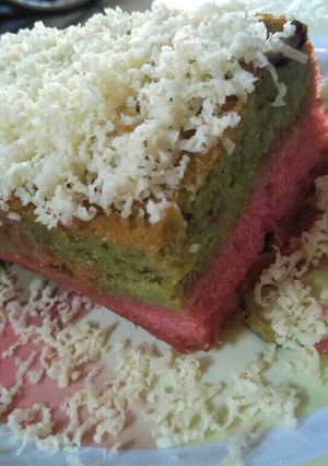 Foto resep Bolu kukus Pandan strawbery (simple, no mixer)