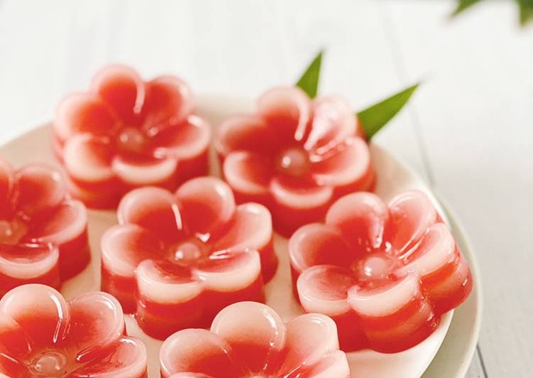 Recipe of Appetizing Kue Lapis Bunga (Flower Layer Cake)