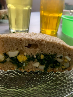 Una foto de Tarta saludable con espinaca y huevo