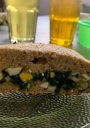 Una foto de Tarta saludable con espinaca y huevo