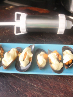 Una foto de Mejillones al vapor con mayonesa