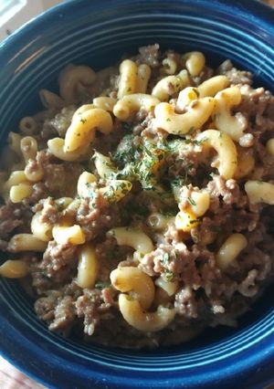 A picture of Cheeseburger Macaroni No box here!.