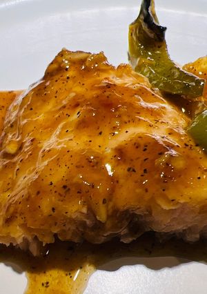 A picture of Honey Bbq Broiled Salmon.