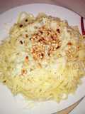 Tallarines con salsa gorgonzola al vodka