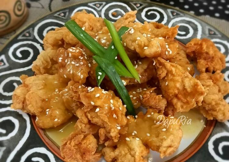 Ayam crispy saus orange Ayam crispy saus orange