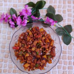 A picture of Spicy potato capsicum curry chatpati aloo shimla mirch sabzi.