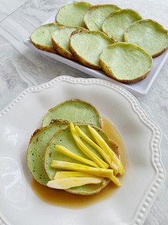 Foto resep Serabi Pandan Saus Kinca Nangka