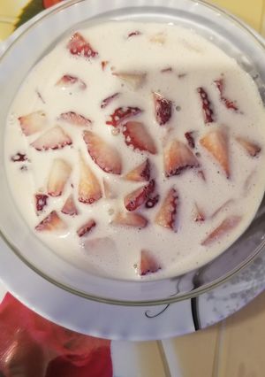 Una foto de Fresas con crema