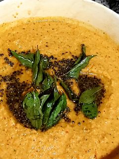 A picture of Tomato coconut chutney for dosa!.