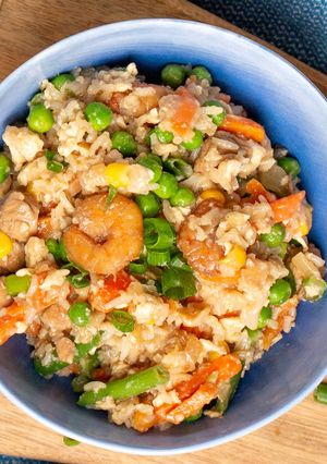 A picture of Shrimp and Chicken Fried Rice.