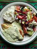 Chicken Breasts in Anaheim Green Chile Cream Sauce