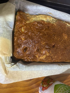 Una foto de Budín de manzana low carb