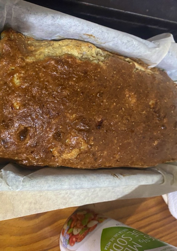Una foto de Budín de manzana low carb