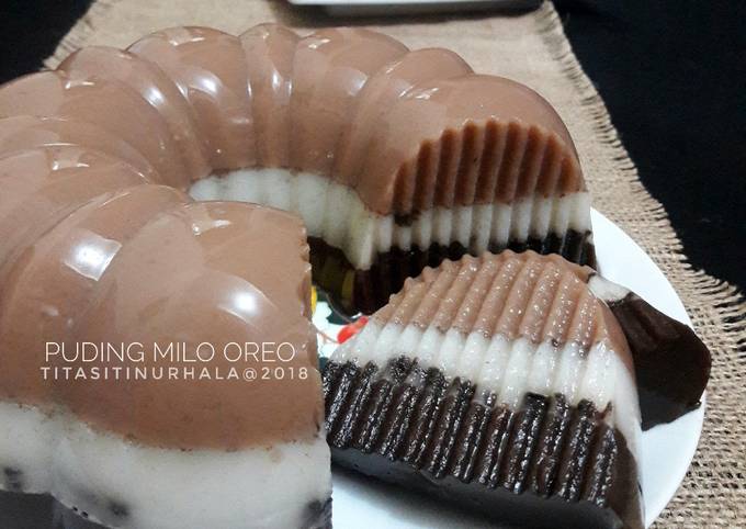 Puding Milo Oreo Cokelat