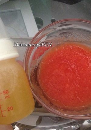 Foto resep Pure pepaya jeruk mpasi 6bulan