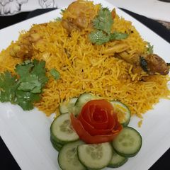 A picture of BBQ Chicken biryani 🍽🍽.