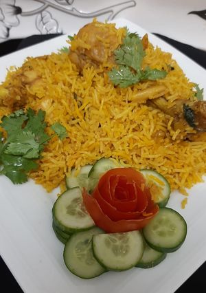 A picture of BBQ Chicken biryani 🍽🍽.