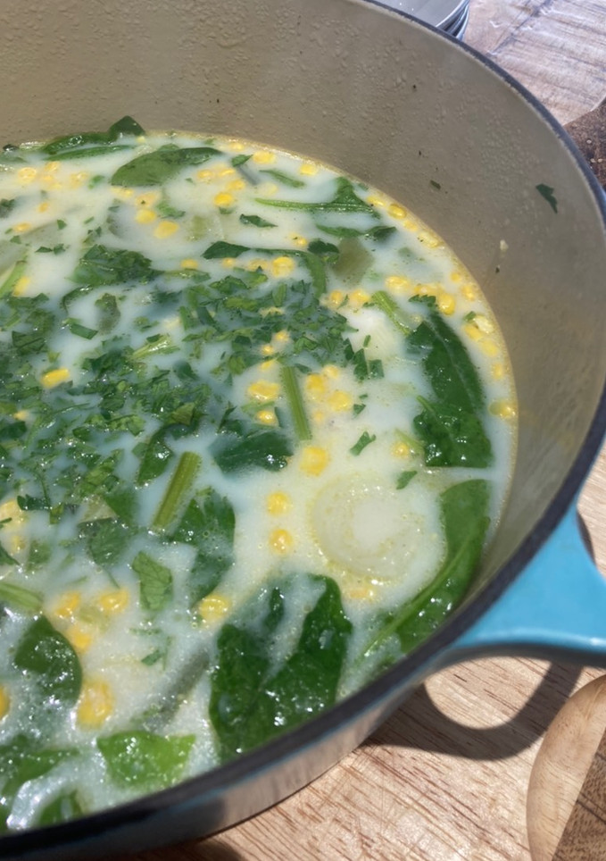 A picture of Leek and fish chowder.