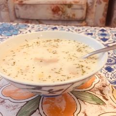 A picture of Cream of Mushroom soup.