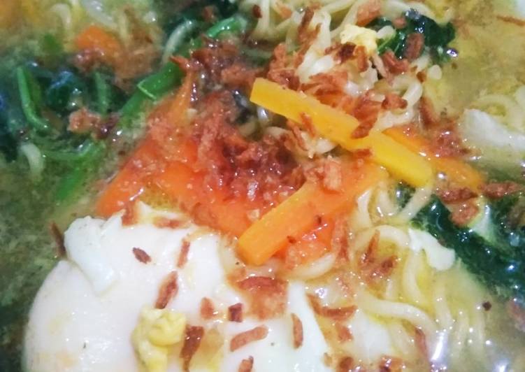 Resep Mie instan + sayuran 🍜🥕🌿 Anti Gagal