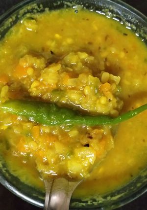 মুগ ডাল সব্জী সহযোগে(moong dal sabji sahajoge recipe in Bengali) রেসিপির প্রধান ছবি