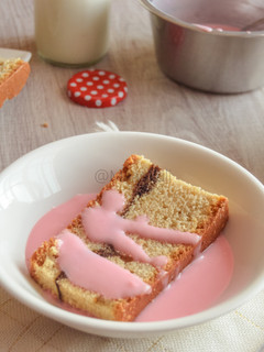 A picture of Strawberry custard: #charityrecipe.