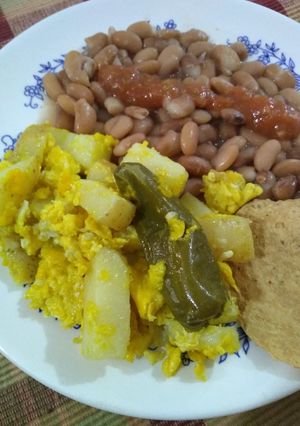 Una foto de Papitas con huevo de rancho