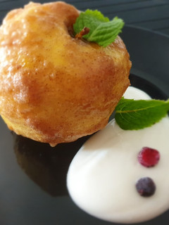 Una foto de Manzanas al horno con yogurt