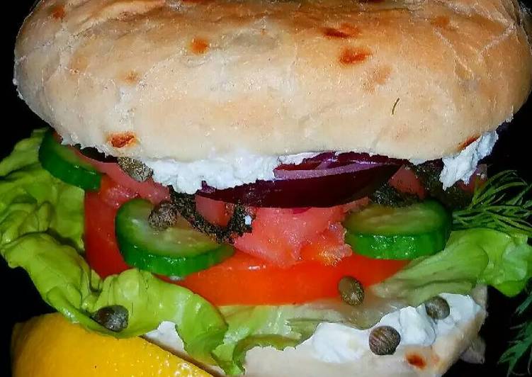 Mike's Smoked Salmon On Onion Bagles Mike's Smoked Salmon On Onion Bagles