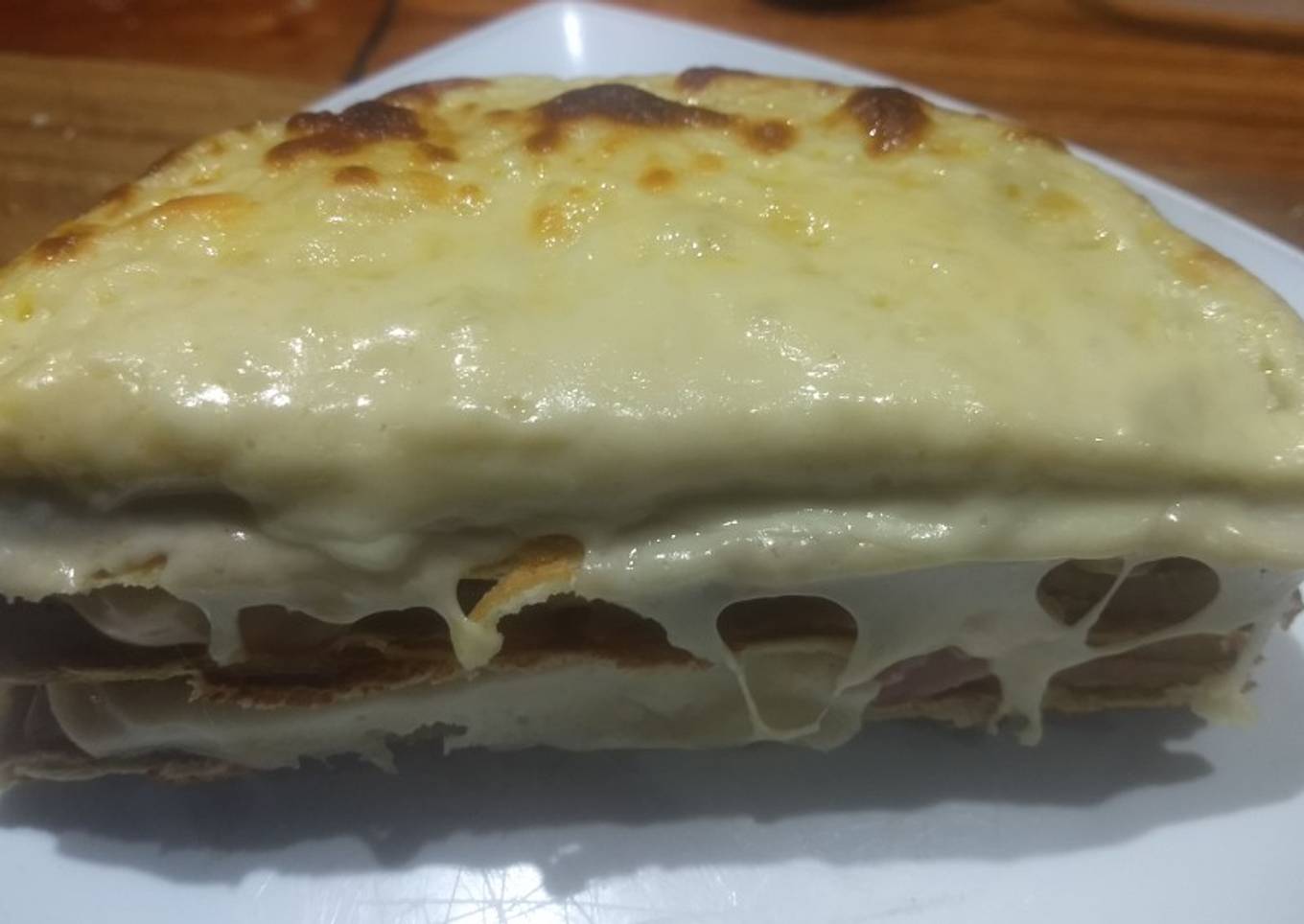 Waffle triple gratinado