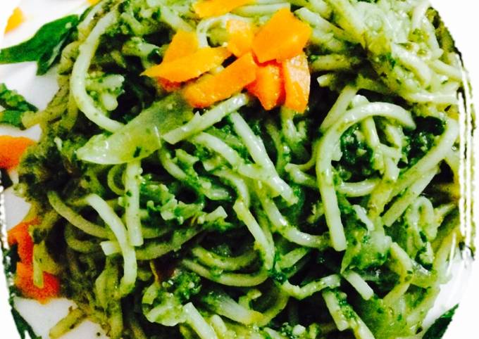 Step-by-Step Guide to Prepare Homemade Spanich pesto pasta