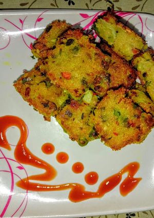 A picture of Vegetable semolina cutlet.