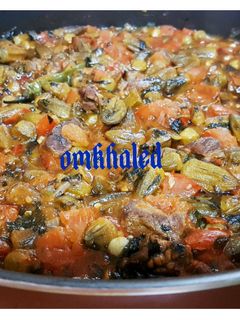 صورة لوصفة صينيه باميه باللحم