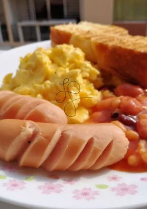 A picture of Sausage And Scrambled Eggs Breakfast.