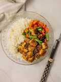 🍚Ginger sésame tofu con arroz y verduras 🍚
