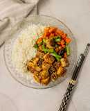 🍚Ginger sésame tofu con arroz y verduras 🍚