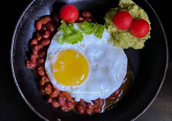 Egg poach on Red beans