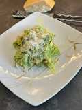 Pappardelle verdi pancetta affumicata, zucchine e mandorle