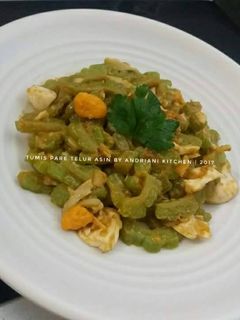 Foto resep Tumis pare telur asin