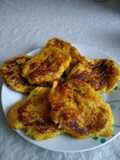 Tortilla con purés de plátano y papa